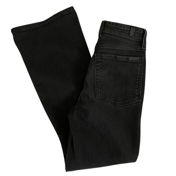 7 FOR ALL MANKIND Portia High Rise Megaflare Jeans Ludlow Black Sailor Buttons - Picture 15 of 16